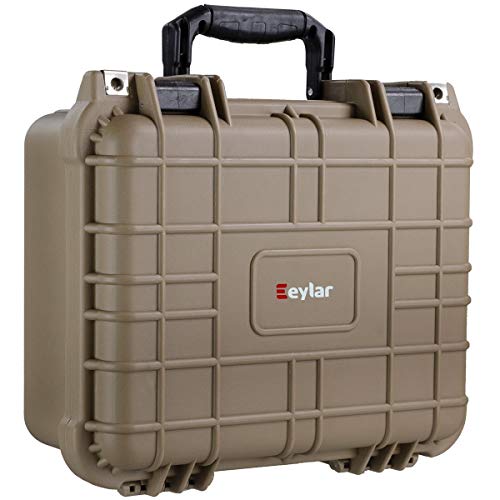 Eylar Tactical Hard Gun Case Water & Shock Proof with Foam 13.37 inch 11.62 inch 6 inch Tan