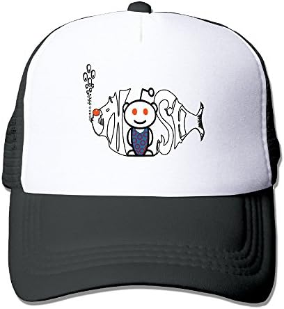 CCbros Fish Cartoon Role Sun Protection Mesh Back Hat Caps One Size Fit All Black