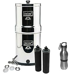 See Royal Berkey Water Filter Stainless Steel Bundle: 2 Black Filters, Stainless Steel Spigot, 1 Stainless Steel Water Bottle (3 Gallon Royal Berkey) Details