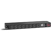 APC Rack PDU, Switched, 1U, 15A, 100/120V, [8] 5-15, Power Distribution Unit Included, AP7900B