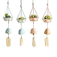 BOZLIZ - Wind Chimes Hanging Decorations - Psychedelic Est Wrought Iron Small Cage Fleshy Ornaments Resin Ceramic - Iron House Tapestry Decorations Sticker Sky Appliqu Door Japanese Cage Wind Glass Wa