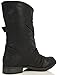 SODA Women's Norris Faux Nubuck Leather Triple Buckle Mid Calf Lined Boots
