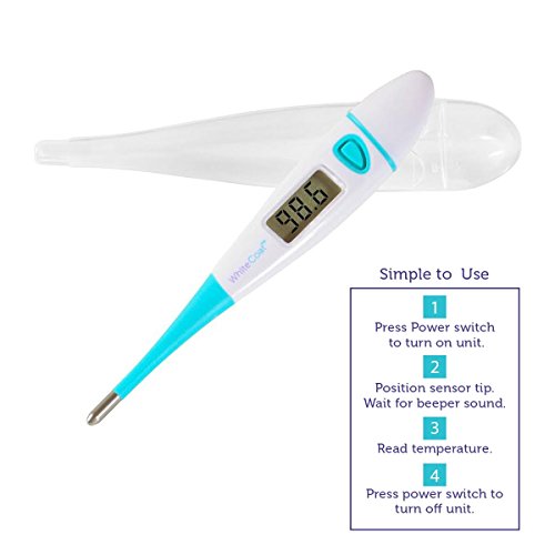 White Coat Fast Reading Digital Thermometer for Oral Rectal and