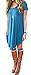Women's Short Sleeve Casual Loose T-Shirt Dress Blue XL