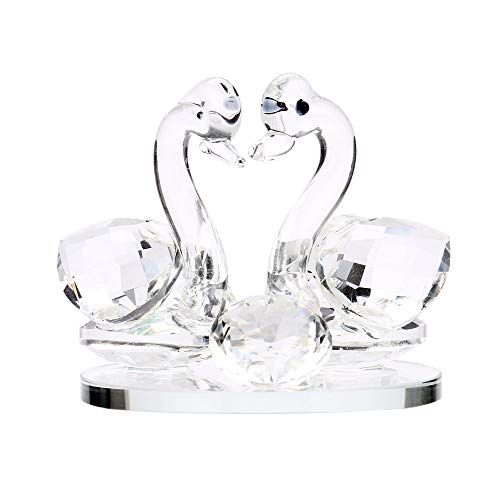 Toxz Crystal Swan Statue Souvenir Decoration Paperweight Figurine for Wedding Gift Crafts Home Decor,Crystal Ornament(Ship from US!)