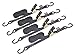PowerTye Mfg 1in x 15ft Easy-Grip Ratchet Tie-Downs with 4in S-Hooks, Black, 4-Pack