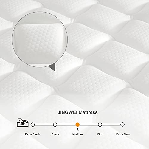 Queen Mattress, Jingwei 12 Inch Innerspring Hybrid Mattress in a Box