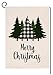 BLKWHT Christmas Garden Flag 12.5 x 18 Vertical Double Sided Winter Buffalo Tree Outdoor Decorations Burlap Small Yard Flag S1026
