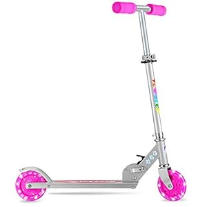 BELEEV V1 Scooters for Kids, 2 Wheel Folding Kick Scooter for Girls Boys, 3 Adjustable Height, Light Up Wheels…
