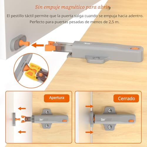 Push to Open Door Latch, Jiayi 6 Pack Heavy Duty Non-Magnetic Push Cabinets Door Pressure Push Hardware 40N Spring Latch Lock, Cabinet Door Closure, Drawer, RV Cabinets