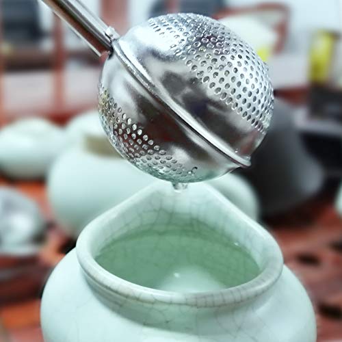 Xloey Tea Strainers, Long-Handle Tea Infuser ball (2 Pack) for Loose Leaf Tea, Stainless Steel loose leaf tea infuser