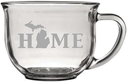 Michigan Etched Coffee Soup Mug - GUARANTEED DELIVERY FOR CHRISTMAS; ORDER ON OR BEFORE DEC 19!!