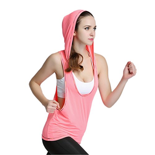 Klorify Workout Sleeveless Hoodie Sweatshirt for Women Active Tank
