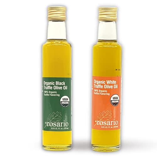 Rosario Organic Truffle Olive Oil, Black and White Truffle Oil, for