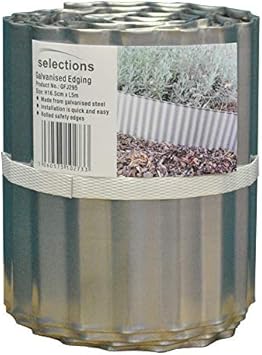 Selections Galvanised Steel Lawn Edging (16.5cm x 5m ...