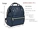 Kah&Kee Leather Backpack Diaper Bag with Laptop Compartment Travel School for Women Man (Navy, Medium)