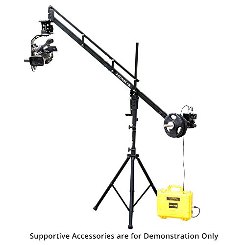 PROAIM 9ft Camera Crane Portable Jib, Jr. Pan Tilt Head, Tripod Stand P9JSJRPP) for DSLR