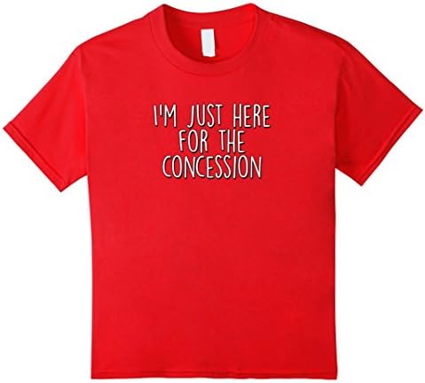 unisex-child I'm Just Here for the Concession - Funny Baseball Shirt 10 Red