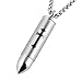 HZMAN Silver Gold Tone Stainless Steel Celtic Cross Bullet Cremation Jewelry Keepsake Memorial Ash Urn Necklace (Silver)