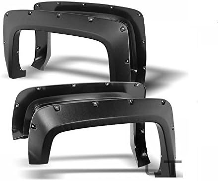 EZ Auto For 16-17 Nissan Titan (Fleetside Models ONLY) | Textured Matte Black Pocket Bolt-Riveted Style Fender Flare Set, 4 Pcs
