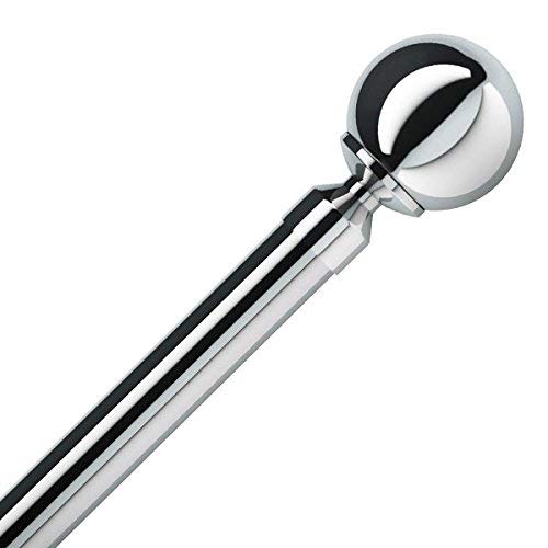 Speedy Rome Ball 28mm Complete Metal Eyelet Curtain Pole Set, Chrome, 300 Cm