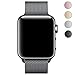 GEOTEL 42mm Milanese Loop Stainless Steel Bracelet Strap Band for Apple Watch Series 1 Series 2 Sport&Edition with Unique Magnet Lock(No Buckle Needed) (42mm-Black)