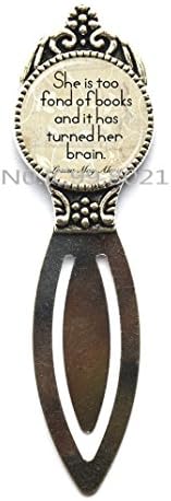 She is Too Fond of Books Bookmark Librarian Jewelry for Writers Bookmark Author Swag Gifts for Readers,Quote Jewelry Book Lover Gift - Writer Author Jewelry.XT172 (a)
