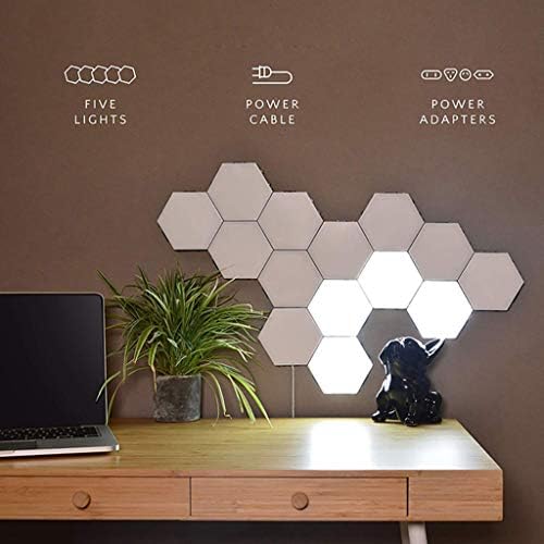 DZLXY Modular Touch Sensitive Lighting Led Hexagonal Quantum Lamp, Night Light Magnetic Hexagons Creative Decoration Wall,10pcs