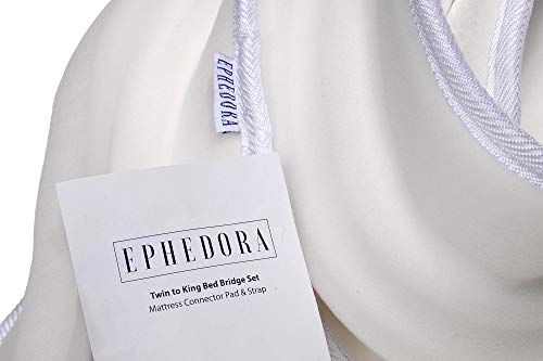 EPHEDORA Bed Bridge Twin to King Converter Kit - Mattress Extender Set to Fill in Gap - Memory Foam Filler Pad and Connector Strap - for Guest and Family Room - Thumbnail 3