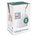 simplehuman Code X Custom Fit Drawstring Trash Bags, 80 Liter / 21 Gallon, 3 Refill Packs (60 Count)