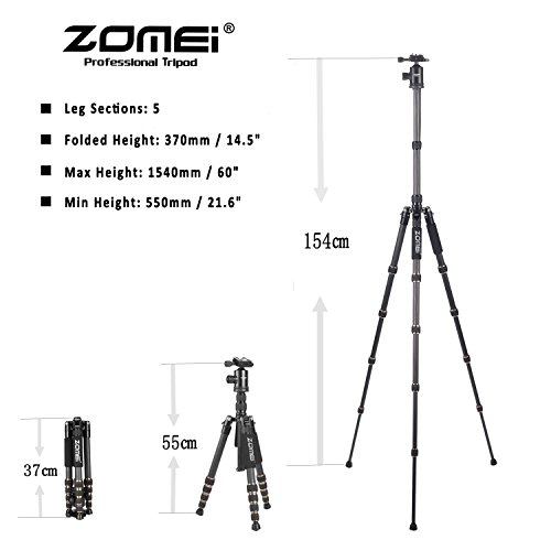 ZOMEI Z699 Magnesium Aluminum Alloy Travel Camera Tripod with Ball Head for Canon,Sony,DSLR