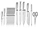 Chefrock 17 Piece Stainless Steel Kitchen Knife Set - Culinary Knife Set With Acrylic Stand Block - Includes Sharpener And Steak Knives Set - Best Gift Knife Block Set