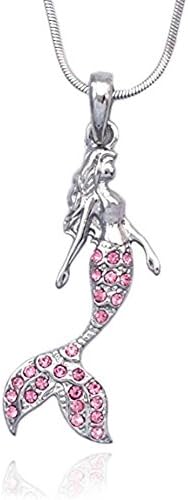 AMANT Fairytale Mermaid Pendant Necklace Jewelry Pink