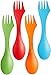 18 Pack Sporks - Spoon, Durable & BPA Free Tritan Sporks, Spoon Fork & Knife Combo Utensils with Portable Strong Waterproof Bag and Stainless Multifunctional Bottle Opener for Camping Outdoor, 6 Color