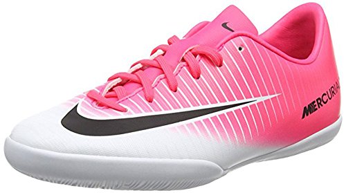 Nike Jr. Mercurial Vapor XI IC Indoor Soccer Shoe (Sz. 4.5Y) Racer Pink, White