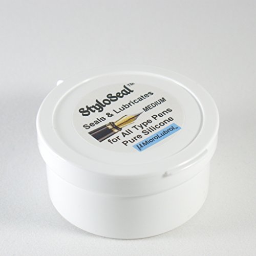 MicroLubrol StyloSeal MEDIUM Consistency (Medium Stiffness) 100% Pure Silicone Sealant & Lubricant Grease for Fountain and Eyedropper Pen Applications