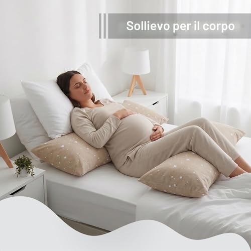 Totsy Baby Side Sleeping Pillow 40x145cm - Long Ergonomic Body Pillow Bouclé Cover Soft Breathable Removable Cover - OEKO-TEX Certified Wild Rose