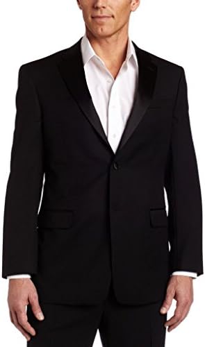 Mantoni Men's M40901 Regular Fit Wool Two-Piece Notch Lapel Tuxedo Suit - Black - 38R