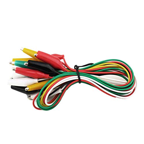 Tralntion 10pcs Alligator Clips Cable Double-Ended Alligator Test Leads Wires Jumper Wires
