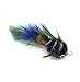 Kat Fly Cat Wand Refill Teaser Toy - Interactive Cat Wand Toy Attachment with Real Feathers - Fish (Blue)