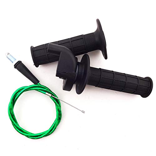 TCMotor 7/8'' Green Twist Throttle Cable Black Hand Grips For Pit Dirt