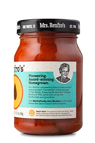 Mrs. Renfro's Peach Salsa, Gluten Free, 16 oz Jar, Pack of 2