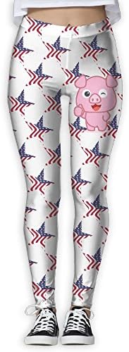 YJkuzi19 Cartoon Pig Women's Power Flex Yoga Leggings Workout Running Leggings