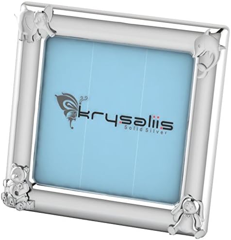 Krysaliis Sterling Silver Animal Square Frame  - Blue Stand