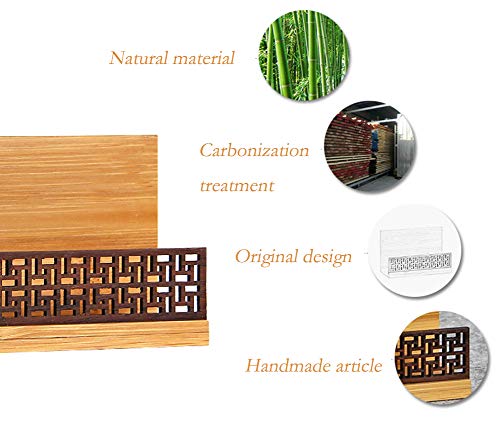image for LEICRAFT Bamboo Wood Business Card Display Holder, Professional Black 