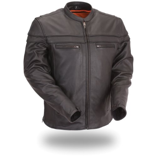 First Manufacturing Men's Sporty Scooter Jacket (Black, XX-Large)