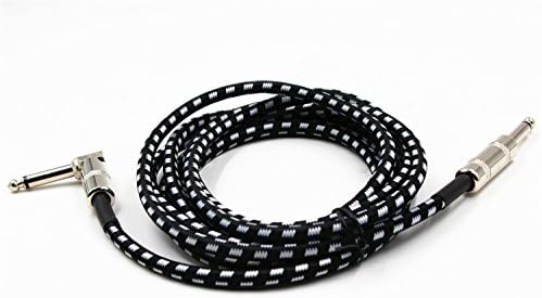 1/4 Right Angle Electric Guitar Cord 20ft Instrument Cable