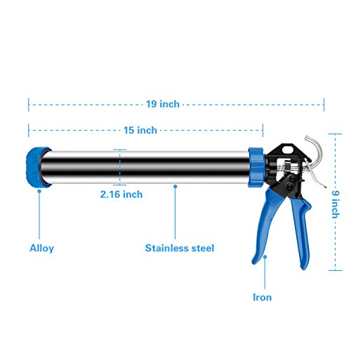 Caulking Gun, Manual sausage caulk gun with heavy duty Stainless Steel