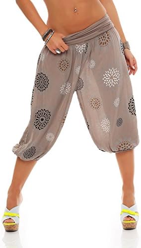 ZARMEXX Women 3/4 Bloomers Harem-Style Capri Summer Short Pants Yoga Aladdin Knee-Length One Size
