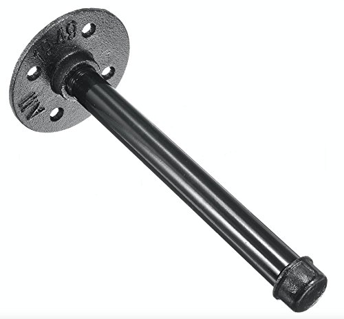 4 Pack 10” Industrial Black Steel Iron Straight Shelf Pipe Flange Mounting Brackets - DIY Rustic and Vintage Decor Floating Shelves Complete Display Set ½ inch - by NODAL Co.